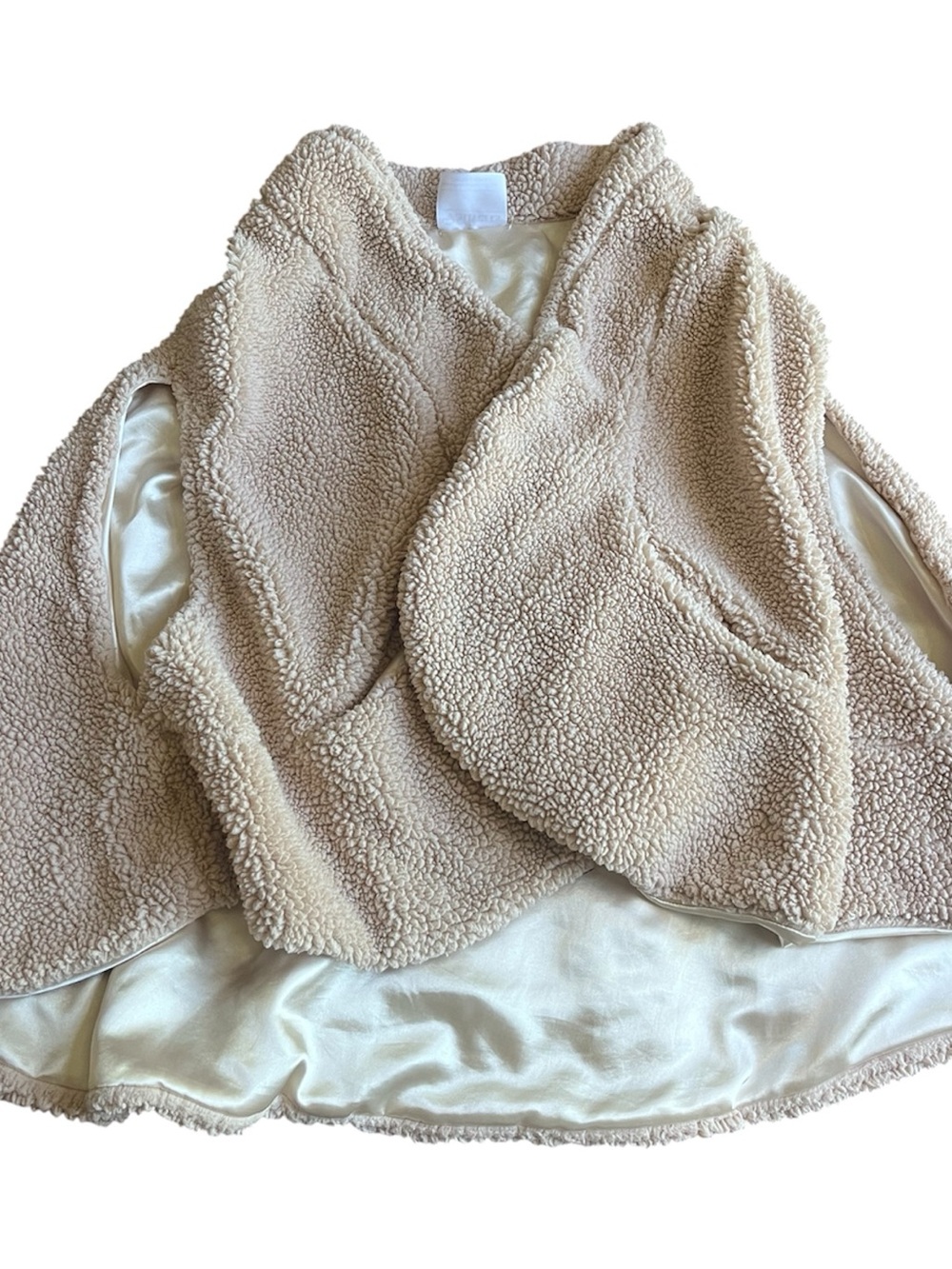 Cozy Cream Sherpa Oversized Vest - Soft Faux Shearling Jacket